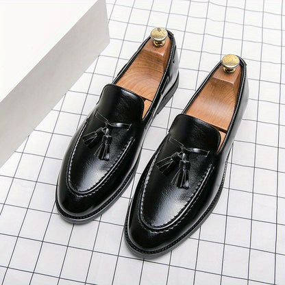 Elegant Men's Tassel Loafers - Versatile Slip-On, Non-Slip, Round Toe Business Shoes for All Seasons