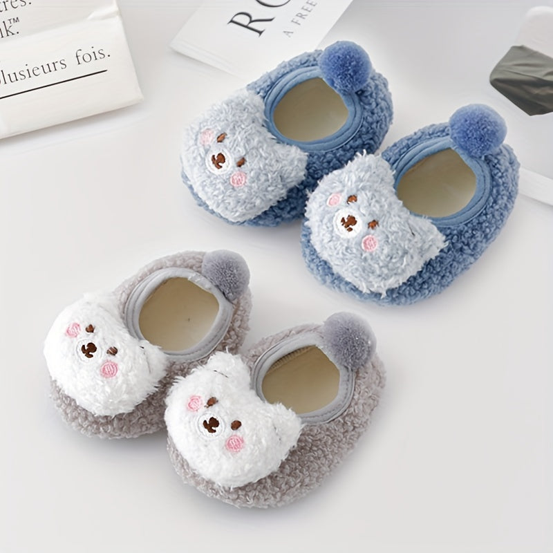 Cute Christmas Animal Slippers - 1pair Non-slip Baby Toddler Shoes Socks for Girls & Boys