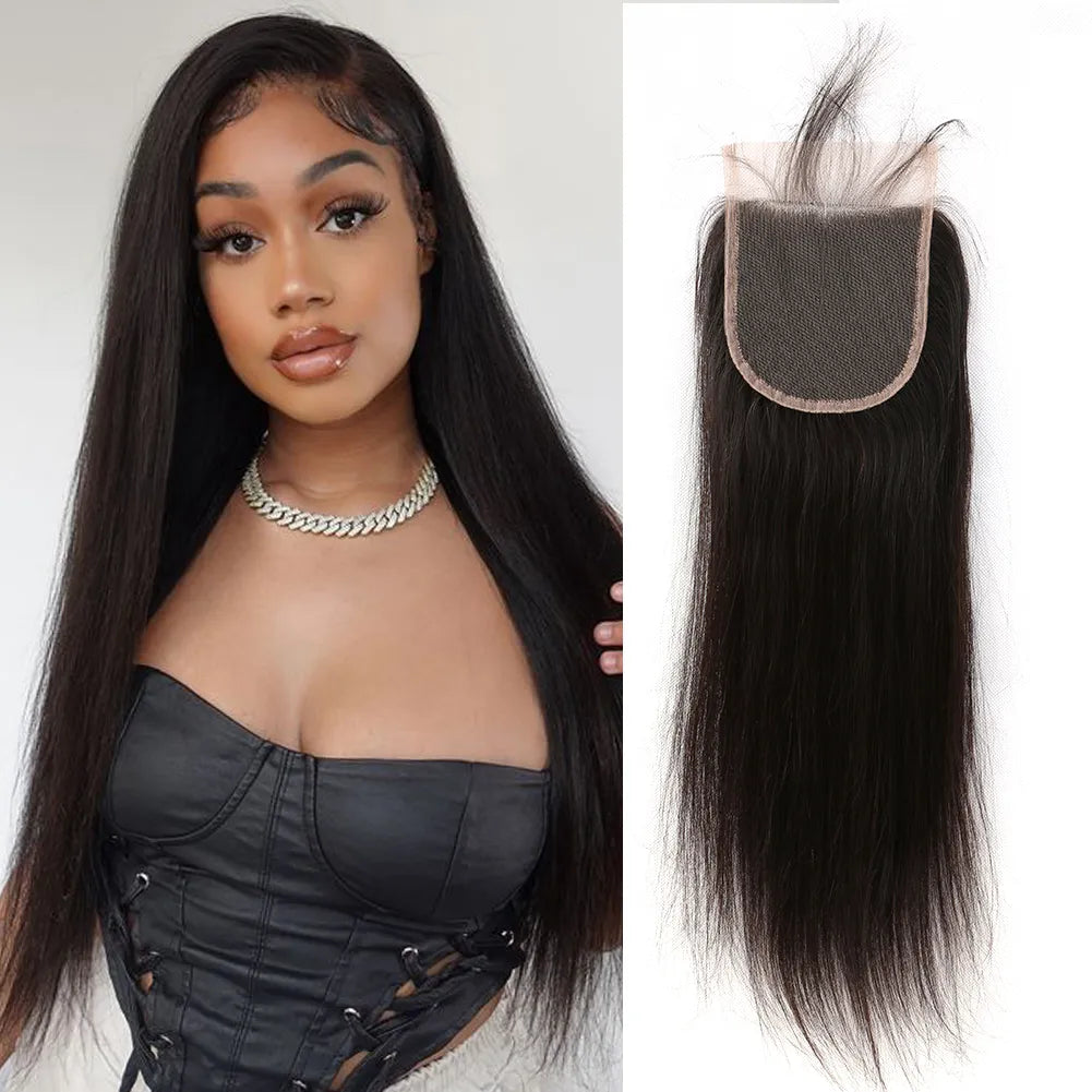 11A Closure Human Hair HD Transparent Closure Straight Body Wave Pre Plucked With Baby Hair Free Part Curly Wave Brazilian Virgin Human Hair Wet And Wavy 4x4 5x5 6x6