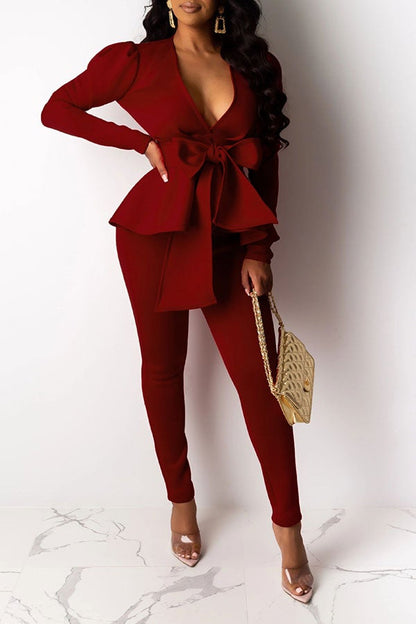 storexq Solid Color Modern Strappy Pant Suit