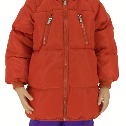 Boys Winter Coats With Hooded, Zip Up Coat Warm Winter Jacket