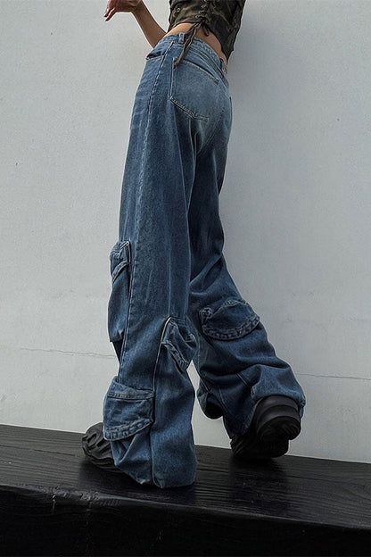 storexq Gradient Boyish Multi Pocket Jeans