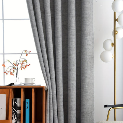 1PC Elegant Blackout Linen Curtain - Thermal Insulation, Light Blocking, Privacy Protection - Perfect for Living Room, Bedroom, Kitchen, Bathroom, Home Decor, Room Decor