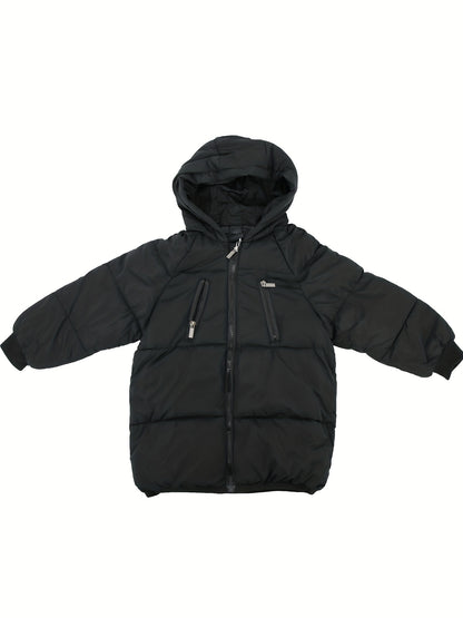 Boys Winter Coats With Hooded, Zip Up Coat Warm Winter Jacket