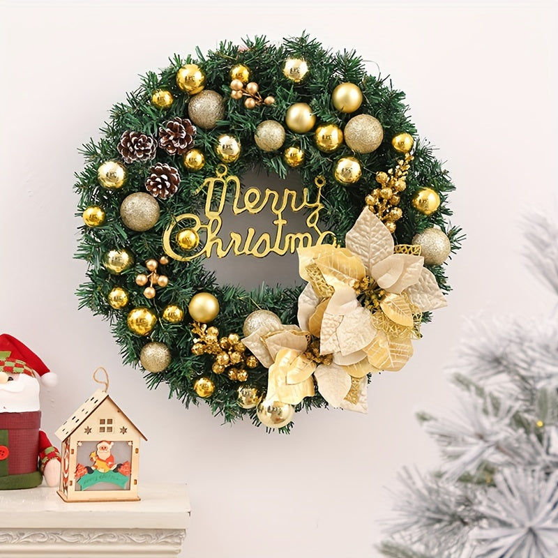 Charming 15.74" Christmas Wreath - Rattan Window Display, Perfect Holiday Gift & Home Decor, Christmas Decor