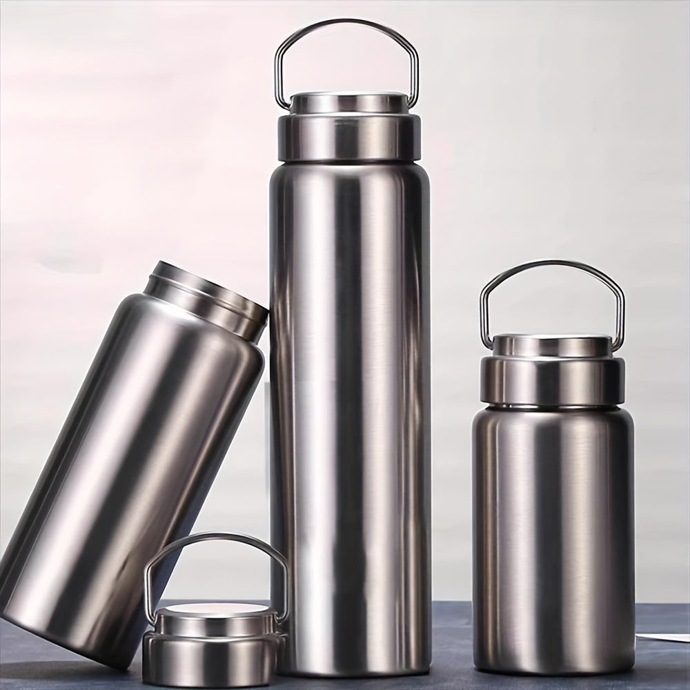 1pc Premium Leak-Resistant 304 Stainless Steel Water Bottle - Portable Single Layer Water Kettle for Outdoor Sports, Fitness, Travel - Durable, BPA-Free, Easy to Clean, 450ml/600ml/900ml/1200ml/1500ml (15.22oz, 20.29oz, 30.43oz, 40.58oz, 50.72oz) Capacity