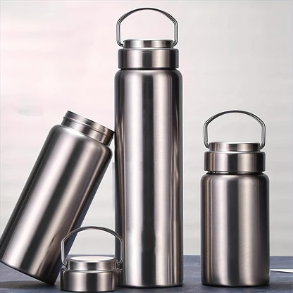 1pc Premium Leak-Resistant 304 Stainless Steel Water Bottle - Portable Single Layer Water Kettle for Outdoor Sports, Fitness, Travel - Durable, BPA-Free, Easy to Clean, 450ml/600ml/900ml/1200ml/1500ml (15.22oz, 20.29oz, 30.43oz, 40.58oz, 50.72oz) Capacity