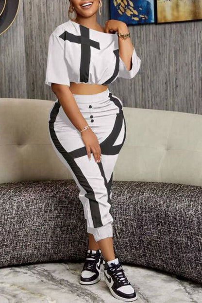 storexq Color Block Patchwork Casual Pant Suit