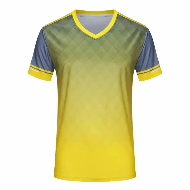 Surverement Football Men Tops Tees Quick Dry Soccer Jerseys Printing Mens Running Short sleeve Sports Shirt 240709