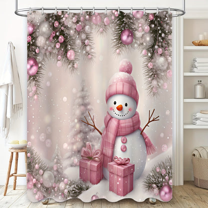 1/3pcs Christmas Snowman Bathroom Rug Set, Non-Slip Washable Polyester Bath Mats, Machine Made Woven Bathroom Decor Set with Toilet Lid Cover and Floor Mat for Holiday Season