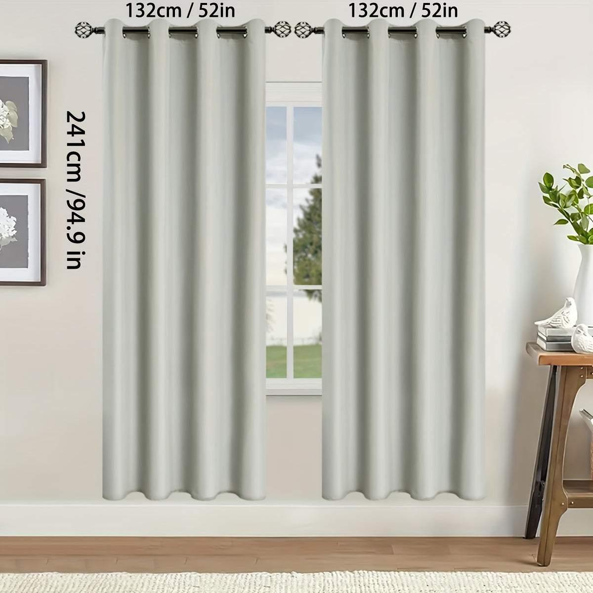 2 Pieces of Stylish Solid Blackout Curtains for Bedroom and Living Room - UV Protection, Easy Sliding, and Contemporary Design