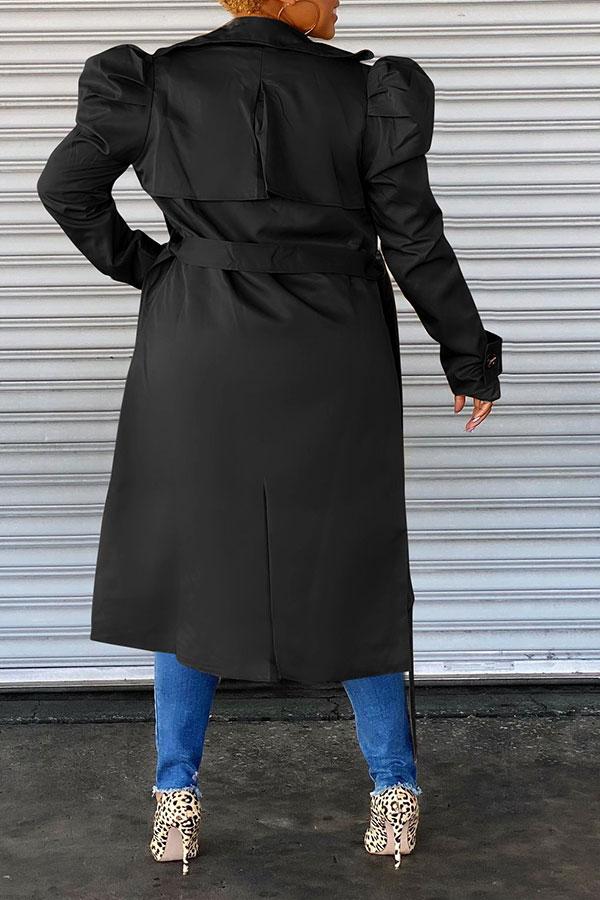 storexq Solid Color Chic Trench Coat