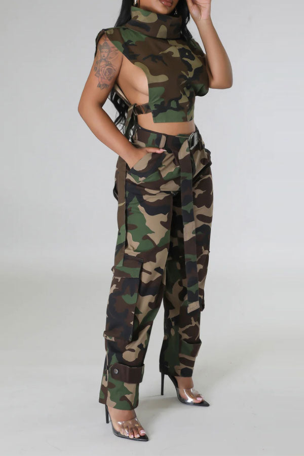 storexq Camouflage Unique Buckled Camisole