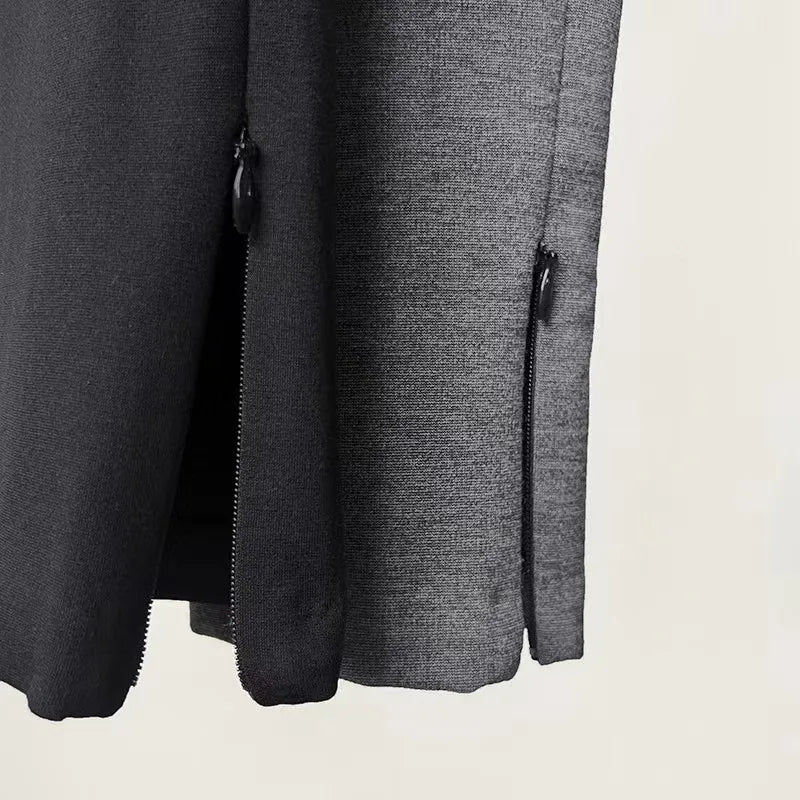 Classic Pants~24 Autumn/Winter Toteme Black Slim Fit Slim Zipper Feet Pants Slim Pencil Pants