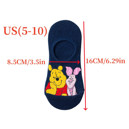 2/10/20pcs Cotton Blend No-Show Socks with Classic Cartoon Designs - Comfortable, Breathable & Stretchy for Casual Attire, Gifts & Parties