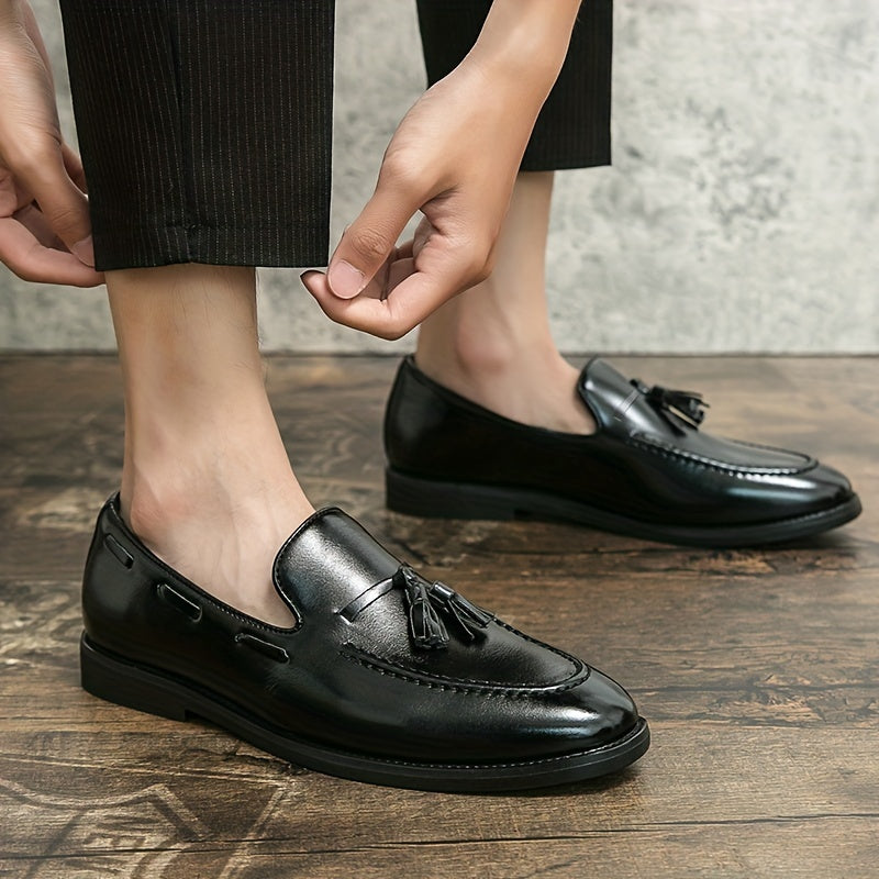 Elegant Men's Tassel Loafers - Versatile Slip-On, Non-Slip, Round Toe Business Shoes for All Seasons