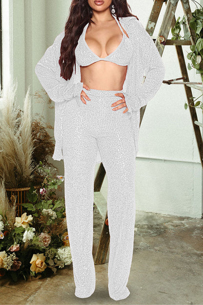 storexq Sequined Classic Three Pieces Pant Suit