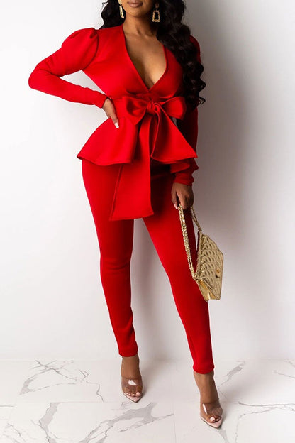 storexq Solid Color Modern Strappy Pant Suit