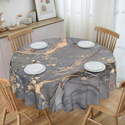 1pc, Round/Square Tablecloth, Marbled Abstract Textured Table Cloth, Marbled Pattern Table Cover, Waterproof Stain Wrinkle Free, Indoor And Outdoor Table Cover, For Home Kitchen Dining Decoration