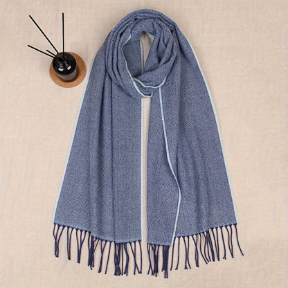 Cozy Knit Scarf - Solid Color, Warm & Windproof for Winter | Machine Washable