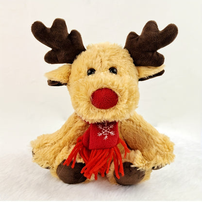 Cozy Reindeer Plush Toy - Soft Polyester Stuffed Animal, Perfect for Youngsters' Christmas & Birthday Gifts, Ideal for Home, Office, and Car Decor, Best for Christmas