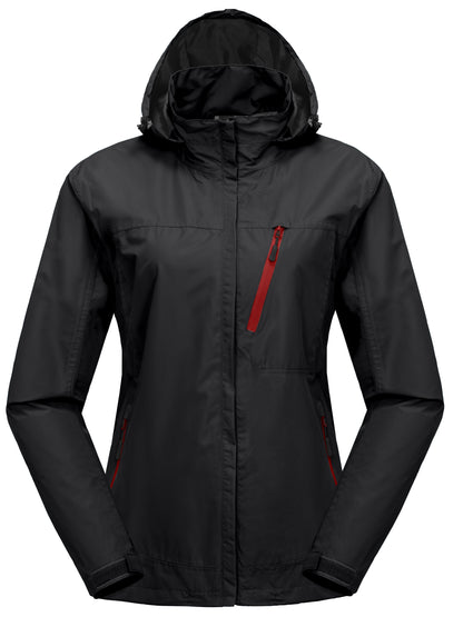 Women's Water Resistant Windbreaker Jacket With Hood - Lightweight, Breathable, Solid Color - Ideal For Outdoor Activity