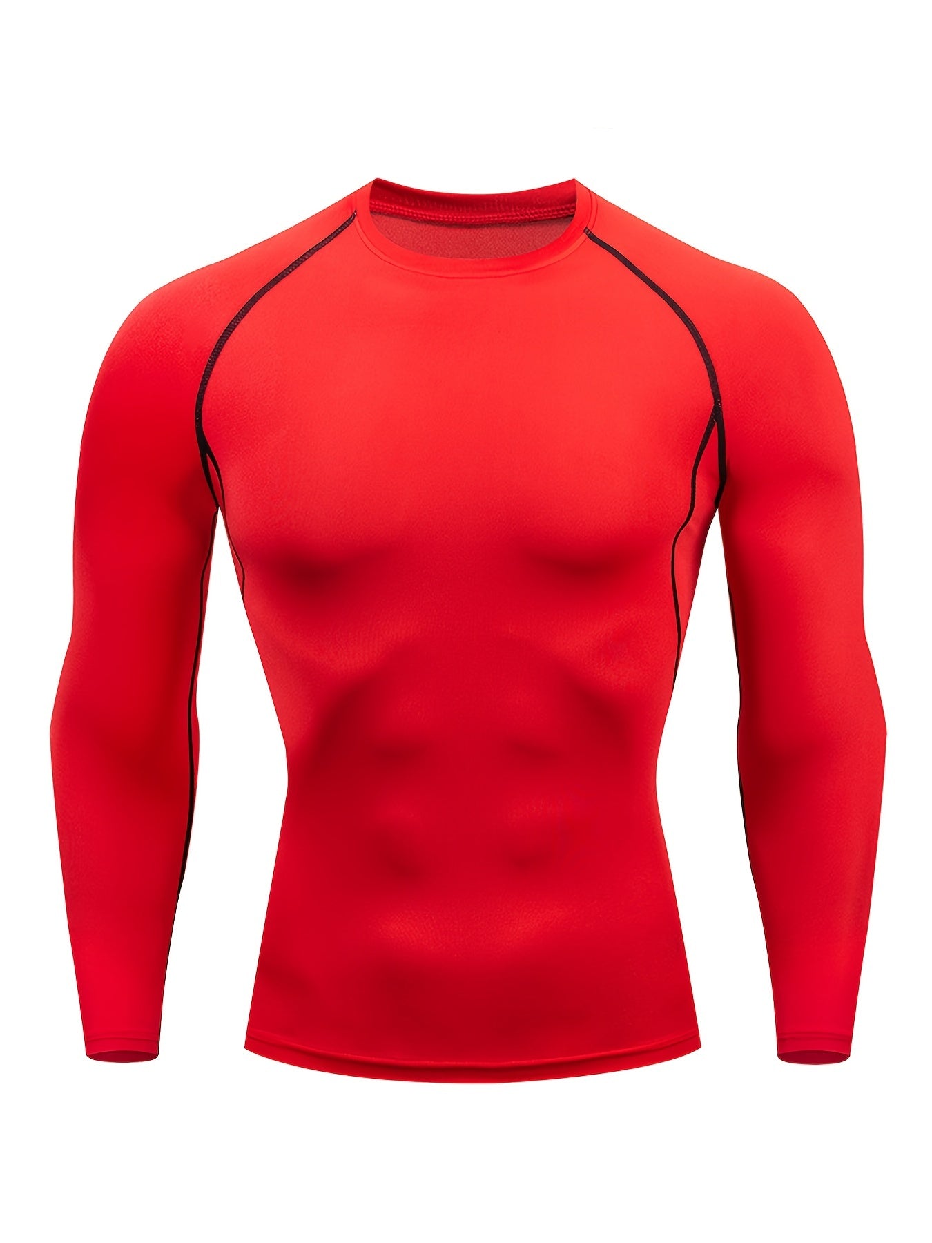 Men's High-Stretch Compression Top - Quick-Dry, Moisture-Wicking, Long-Sleeve Athletic Shirt for All-Season Performance & Comfort