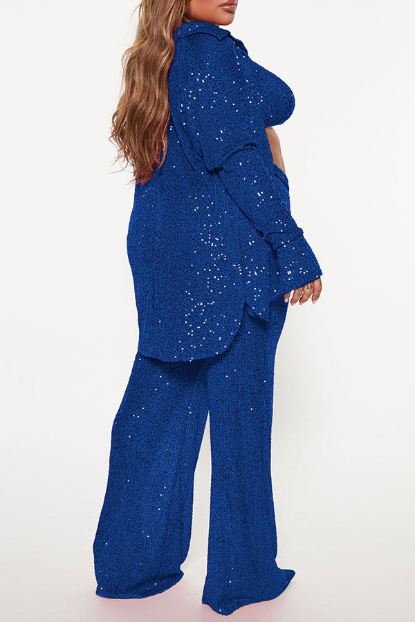 storexq Sequined Classic Three Pieces Pant Suit