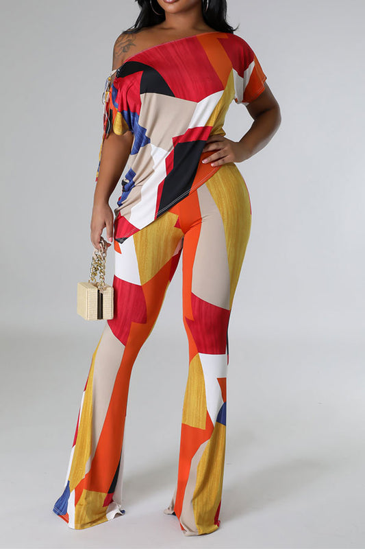 storexq Color Block Modern Asymmetric Pant Suit