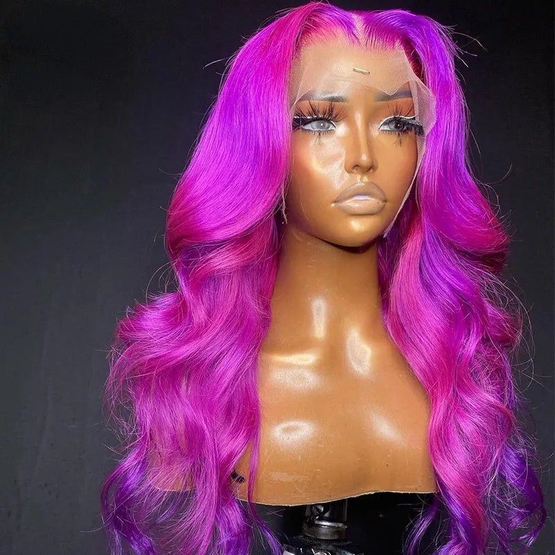 Brazilian 13x4 Lace Frontal Human Hair Wigs 613 Blonde Rose Pink Colored Lace Front Wig for Black Women Body Wave Syntheitc Cosplay Wig Preplucked