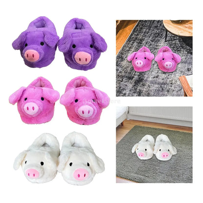 Winter Indoor Panda Women Slippers Ladies Cute Animals Plush Warm Furry Shoes Couple Home Bedroom Fuzzy Slipers Bear Men Sliders