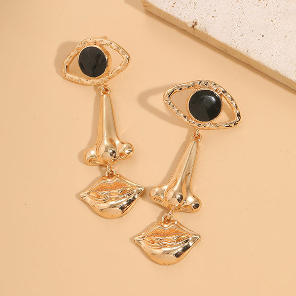 storexq Whimsical Eye & Nose & Lips Multi-layer Drop Earrings