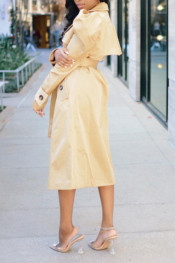 storexq Solid Color Chic Trench Coat