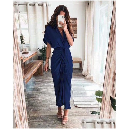 Casual Dresses Retail Women Shirt Designer Commuting Plus Size S3Xl Long Dress Fashion Forged Face Clothing Drop Delivery Apparel Wom Dhkj1