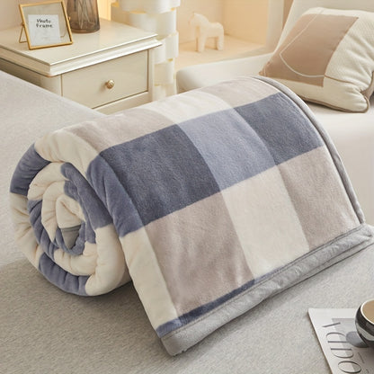 1pc Simple Fashion Checkered Pattern Blanket, Bedroom Bed Blanket Sofa Blanket, Warm And Comfortable, Autumn And Winter Warm Throw Blanket Nap Blanket