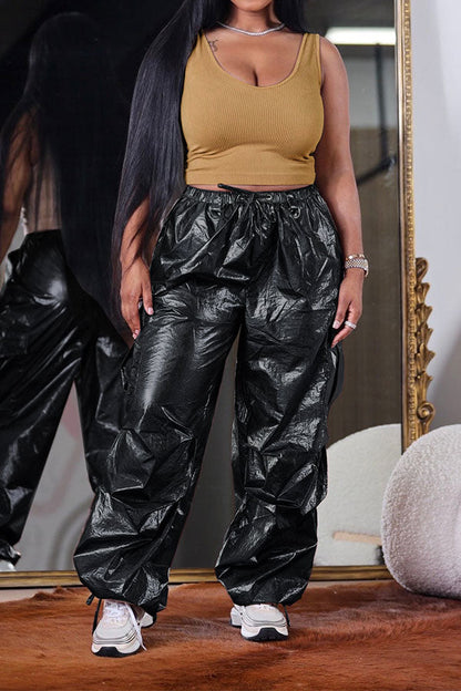 storexq Metallic Punk Multi Pocket Pants