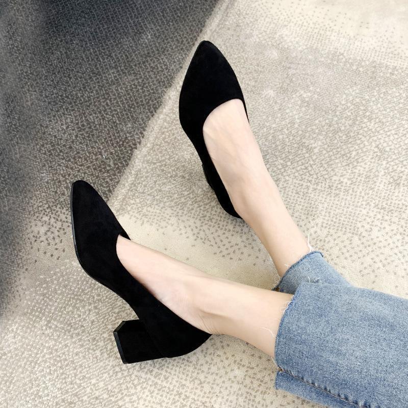 Stylish Chunky Heel Pumps - Pointed Toe Non Slip High Heels for Women - Comfortable and Chic Shoes for Any Occasion