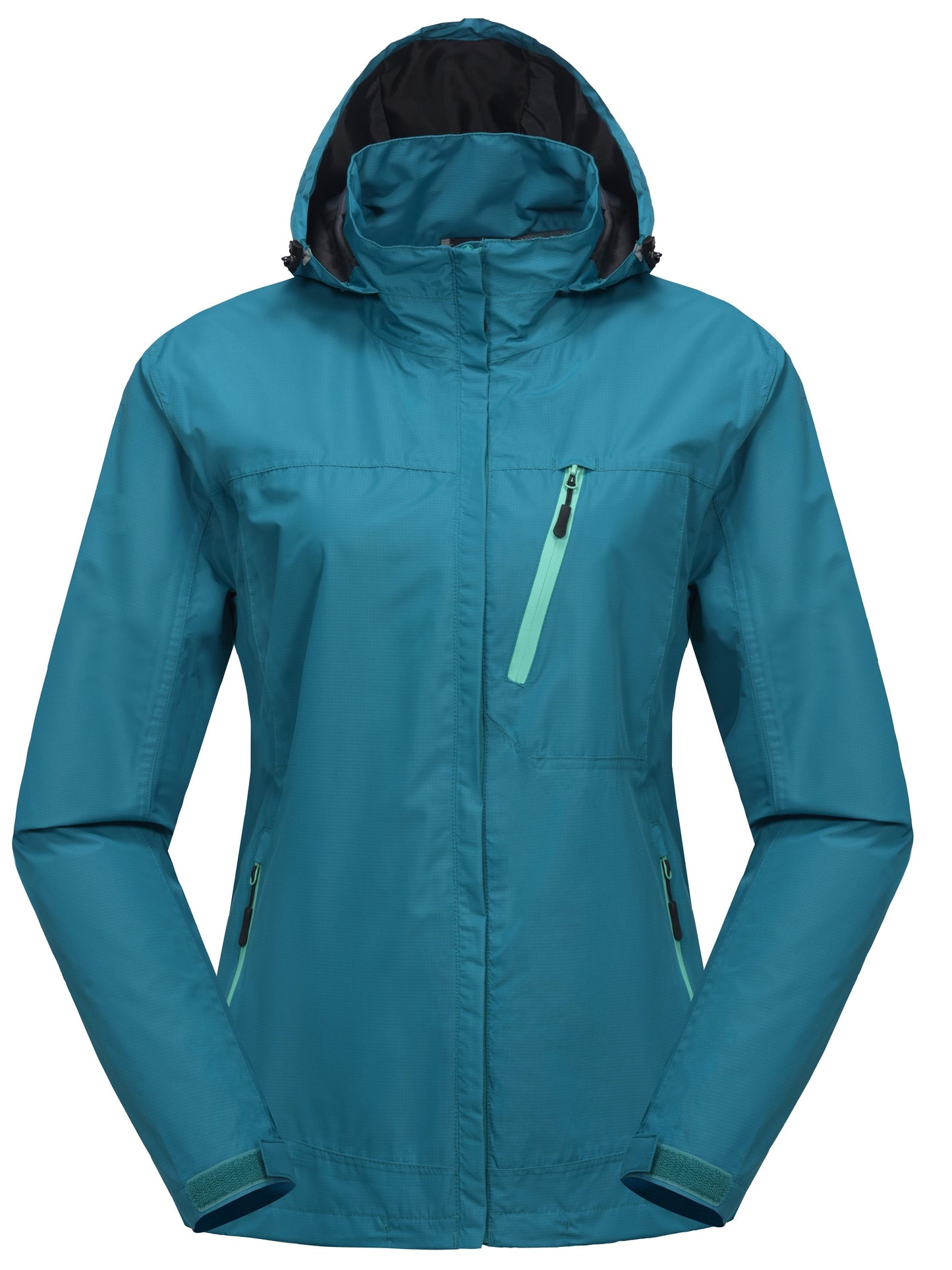 Women's Water Resistant Windbreaker Jacket With Hood - Lightweight, Breathable, Solid Color - Ideal For Outdoor Activity