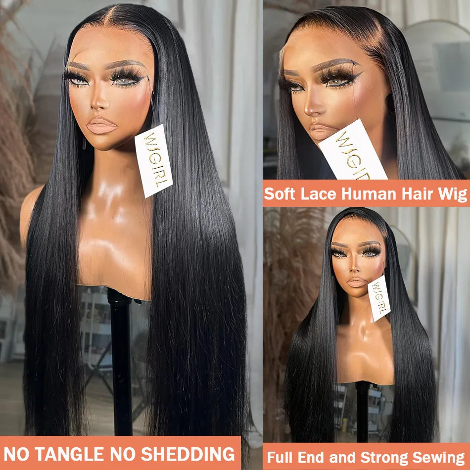 Peruvian hair Bone Straight Lace Front Human Hair Wigs 220%density 13x6 Lace Frontal Wigs for Women