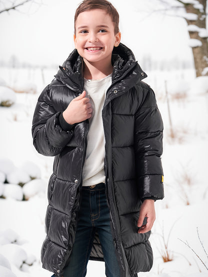 Boys Warm Thick Mid-length Hooded Jacket, Zip Up Coat, Boy's Clothes For Winter Outdoor, As Gift