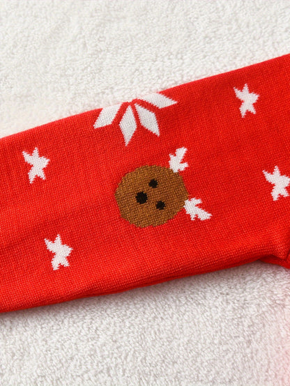 Boys' Festive Christmas Reindeer & Bear Sweater - Cozy Knit Pullover for Spring, Fall & Winter