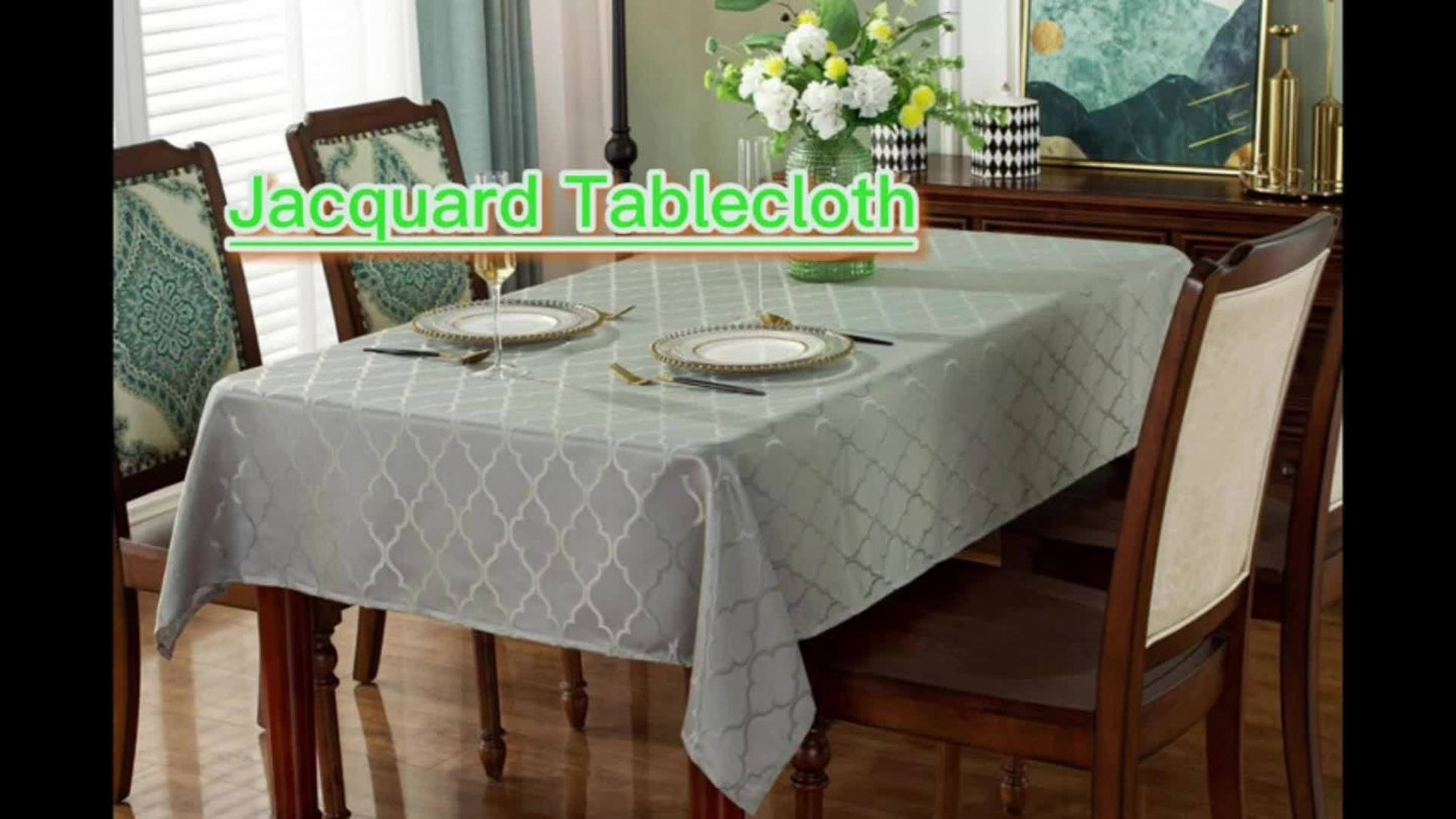 1pc Fitted Rectangle Tablecloth - Durable Polyester, Oblong Shape, Snug Fit - Perfect for Rectangle Tables, Thanksgiving Celebrations and Everyday Use