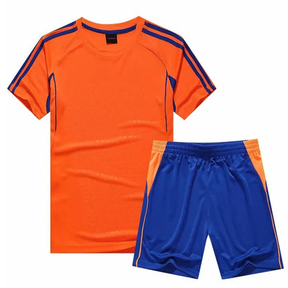 Kids Adult Soccer Jersey Set Child Men Two Pieces Football Tracksuit Sports Kit Football Training Suit Team Soccer Uniform