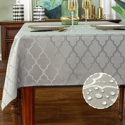 1pc Fitted Rectangle Tablecloth - Durable Polyester, Oblong Shape, Snug Fit - Perfect for Rectangle Tables, Thanksgiving Celebrations and Everyday Use