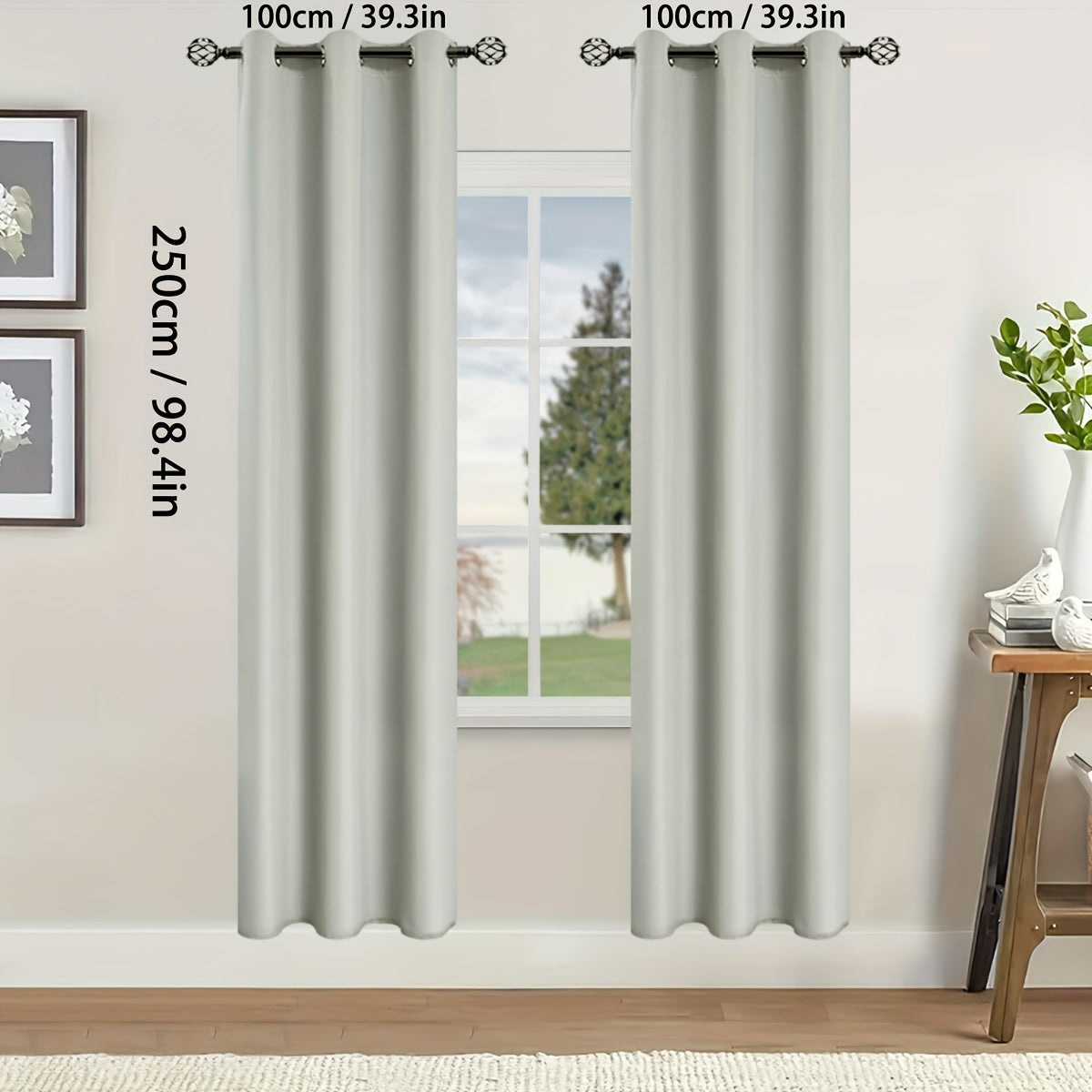 2 Pieces of Stylish Solid Blackout Curtains for Bedroom and Living Room - UV Protection, Easy Sliding, and Contemporary Design