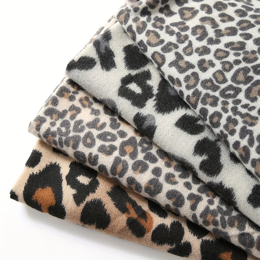 1pc Luxurious Leopard Print Cashmere Scarf - Soft, Double-Sided, Thickened Imitation Cashmere for Ultimate Winter Warmth, All-Season Style, and Chic Fashion Statement - Perfect for Outdoor Activities, Daily Wear, and Gift Giving