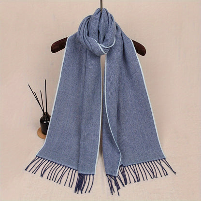 Cozy Knit Scarf - Solid Color, Warm & Windproof for Winter | Machine Washable