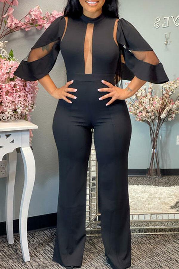 storexq Mesh Patchwork Glamorous Jumpsuit