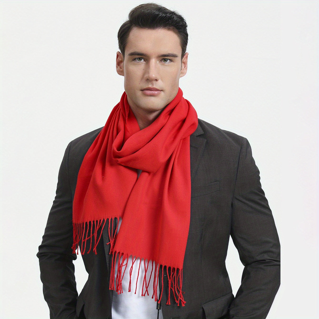 1pc Plain Color Scarf, Cold-proof Warm Scarf For Festival Gift,