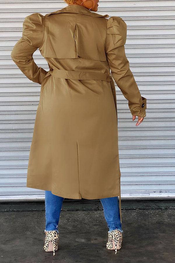 storexq Solid Color Chic Trench Coat